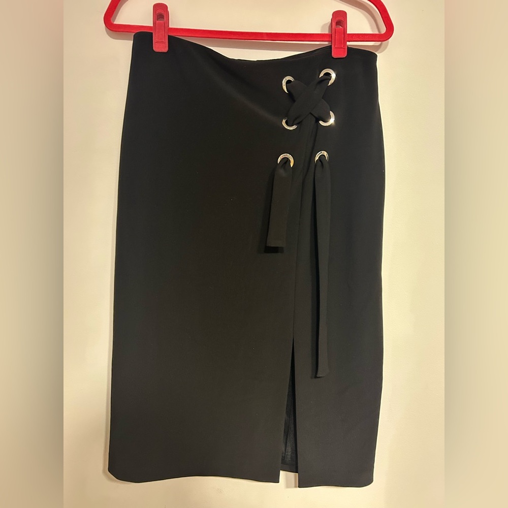 black slit skirt